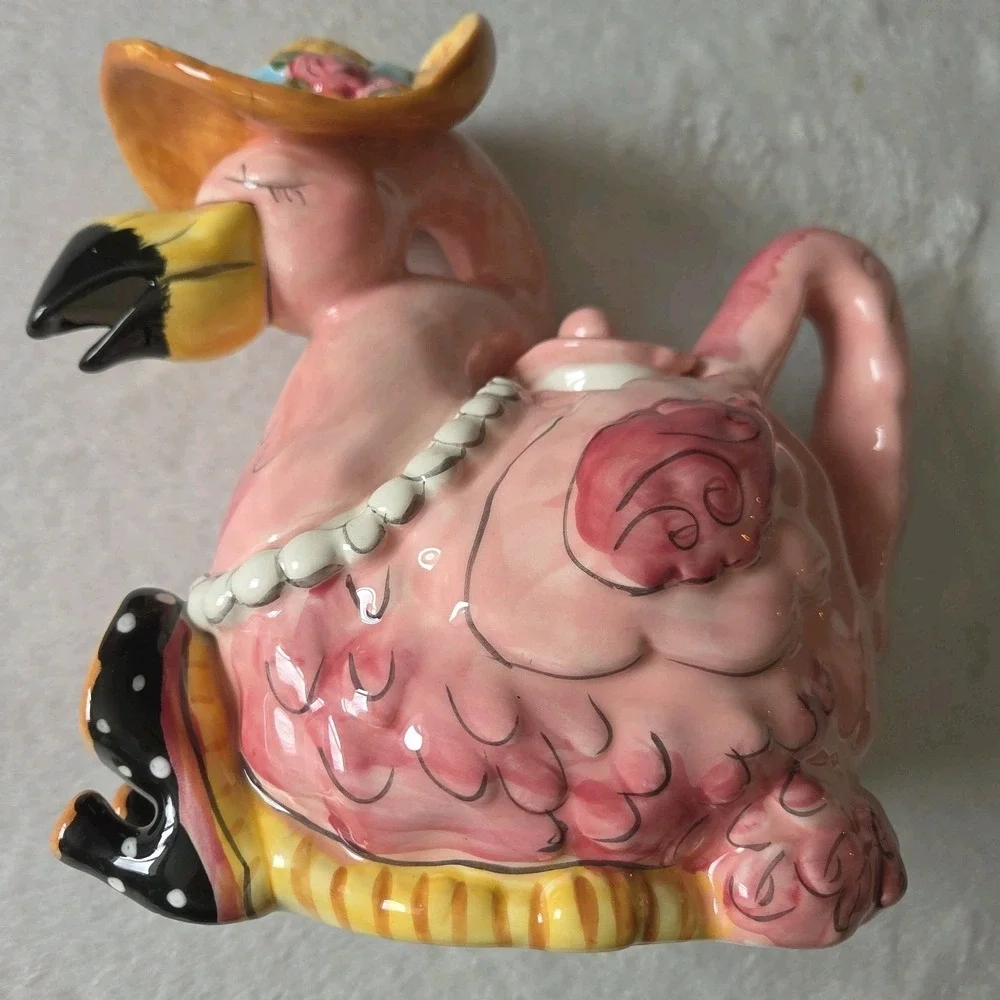 Blue Sky‎ Pink Teapot Precious Flamingo Unique Collectable Heather Goldminc Gift